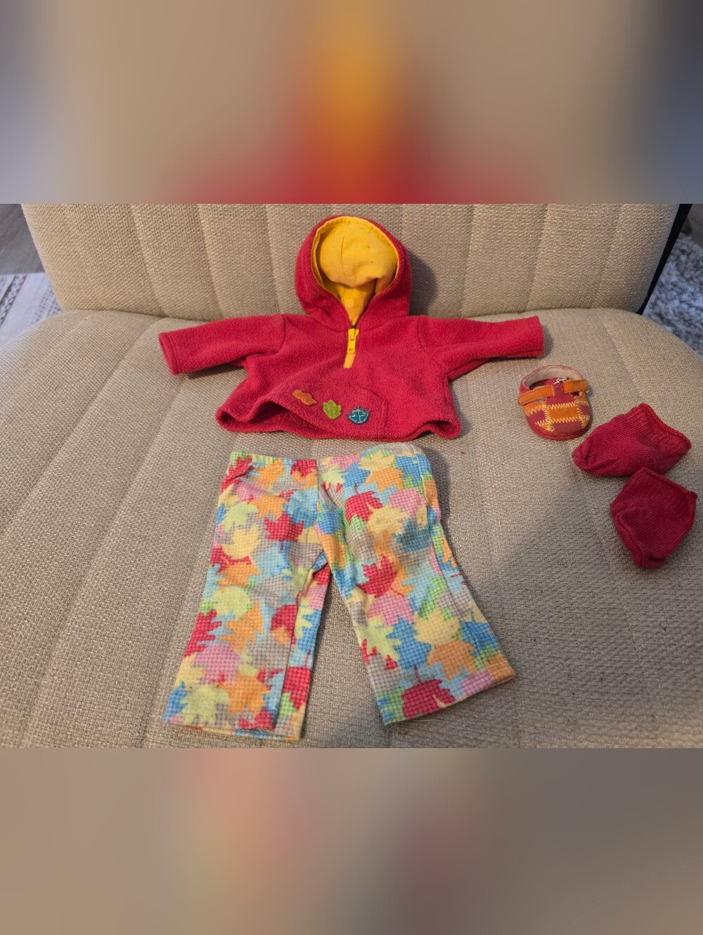 American Girl Bitty Baby Fall Leaf Set Retired Outfit 2001